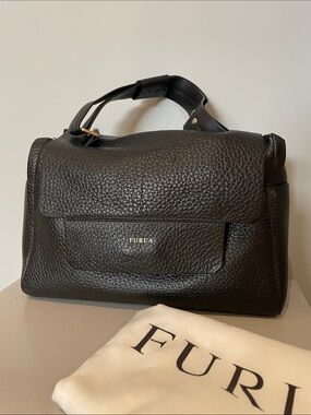 Black Leather Furla Bag